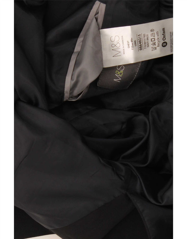 Jachetă pentru bărbați Marks & Spencer, lungă cu 2 nasturi, UK 44 XL bleumarin