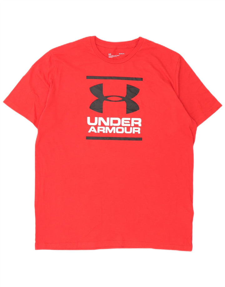 Tricou grafic Under Armour pentru bărbați Top mare din bumbac roșu