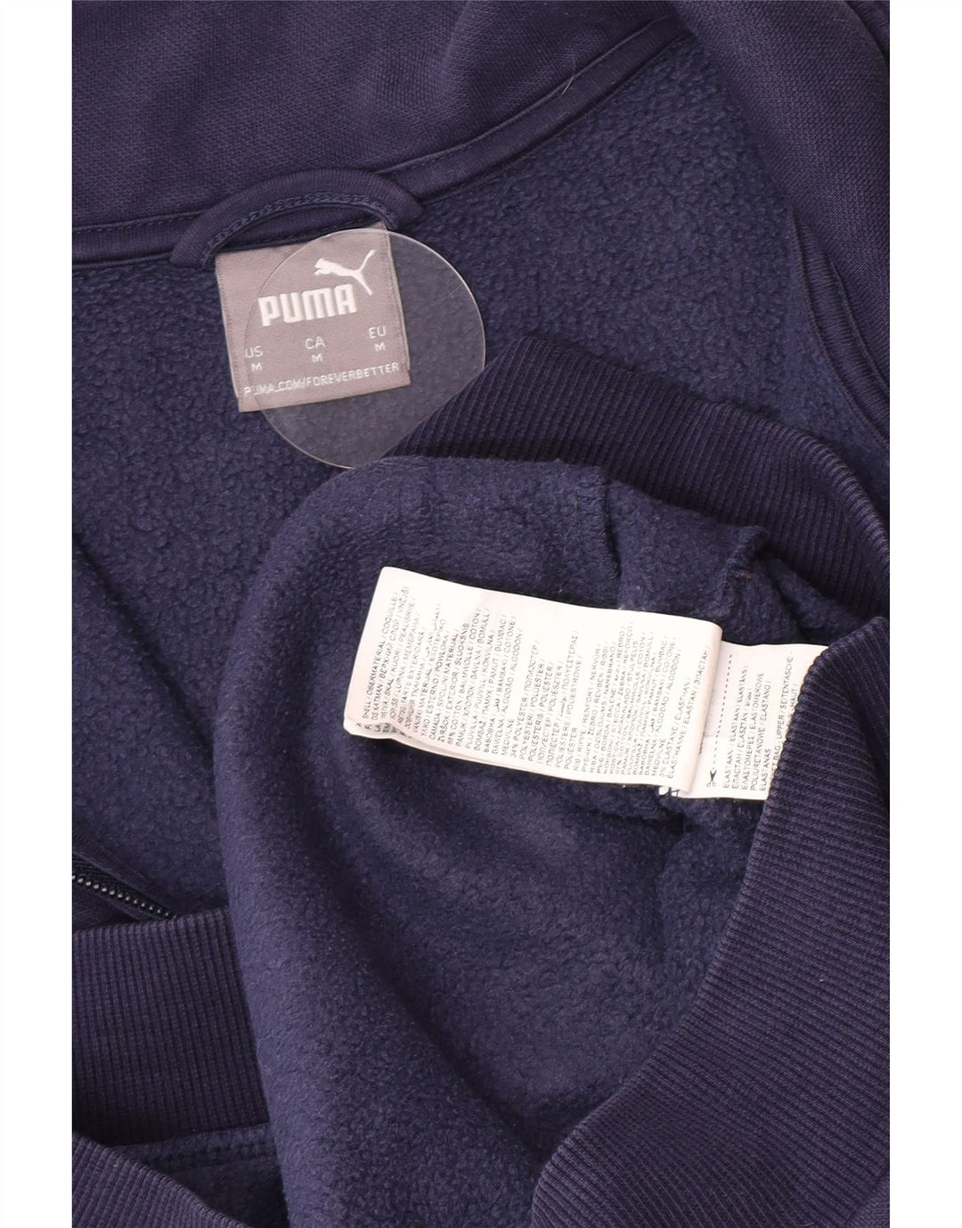Jachetă de trening pentru bărbați Puma, din bumbac, albastru bleumarin mediu
