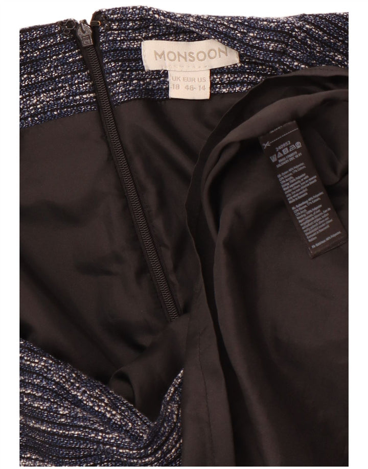 Fusta creion pentru femei MONSOON UK 18 XL W38 Bleumarin Poliester cu pături