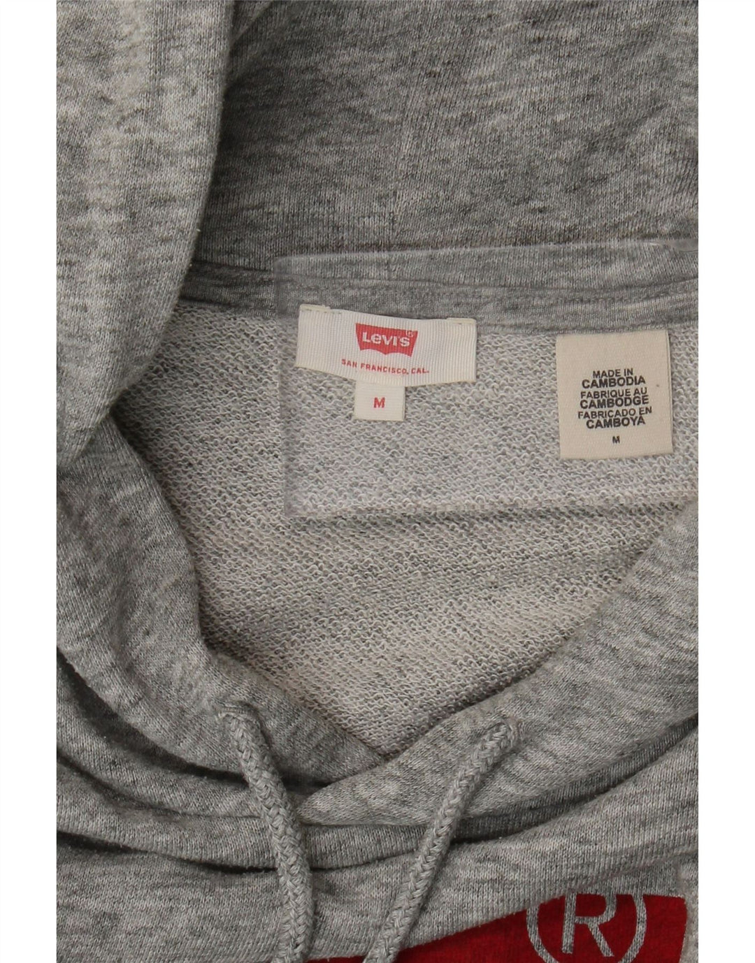 Pulover Levi's pentru damă cu capota cu grafică UK 14 Medium Gri Flecked