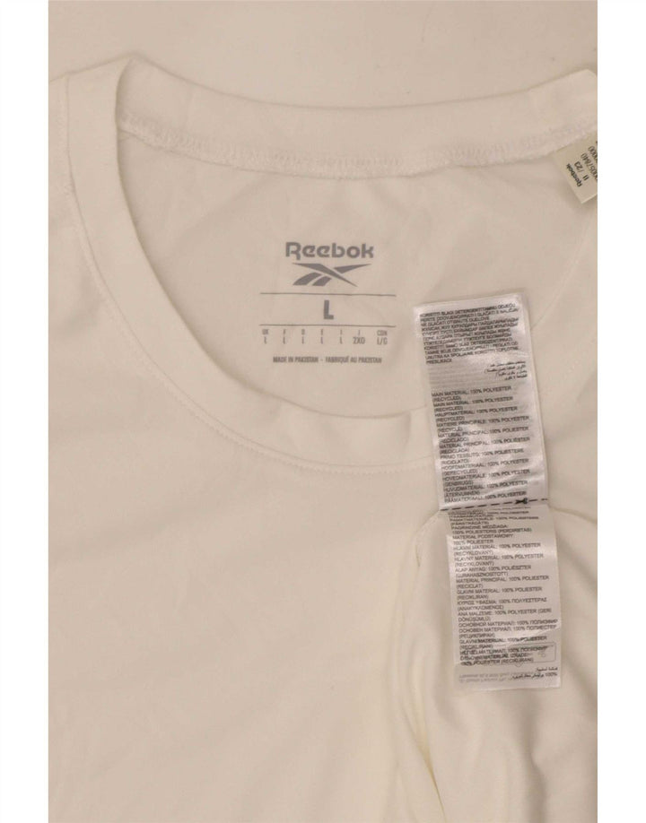Tricou Reebok pentru bărbați Top mare din poliester alb