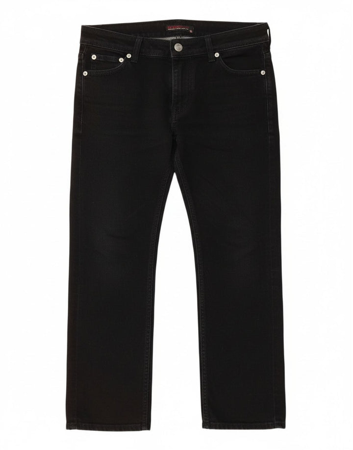 Guess Blugi de damă cropped W28 L23 bumbac negru