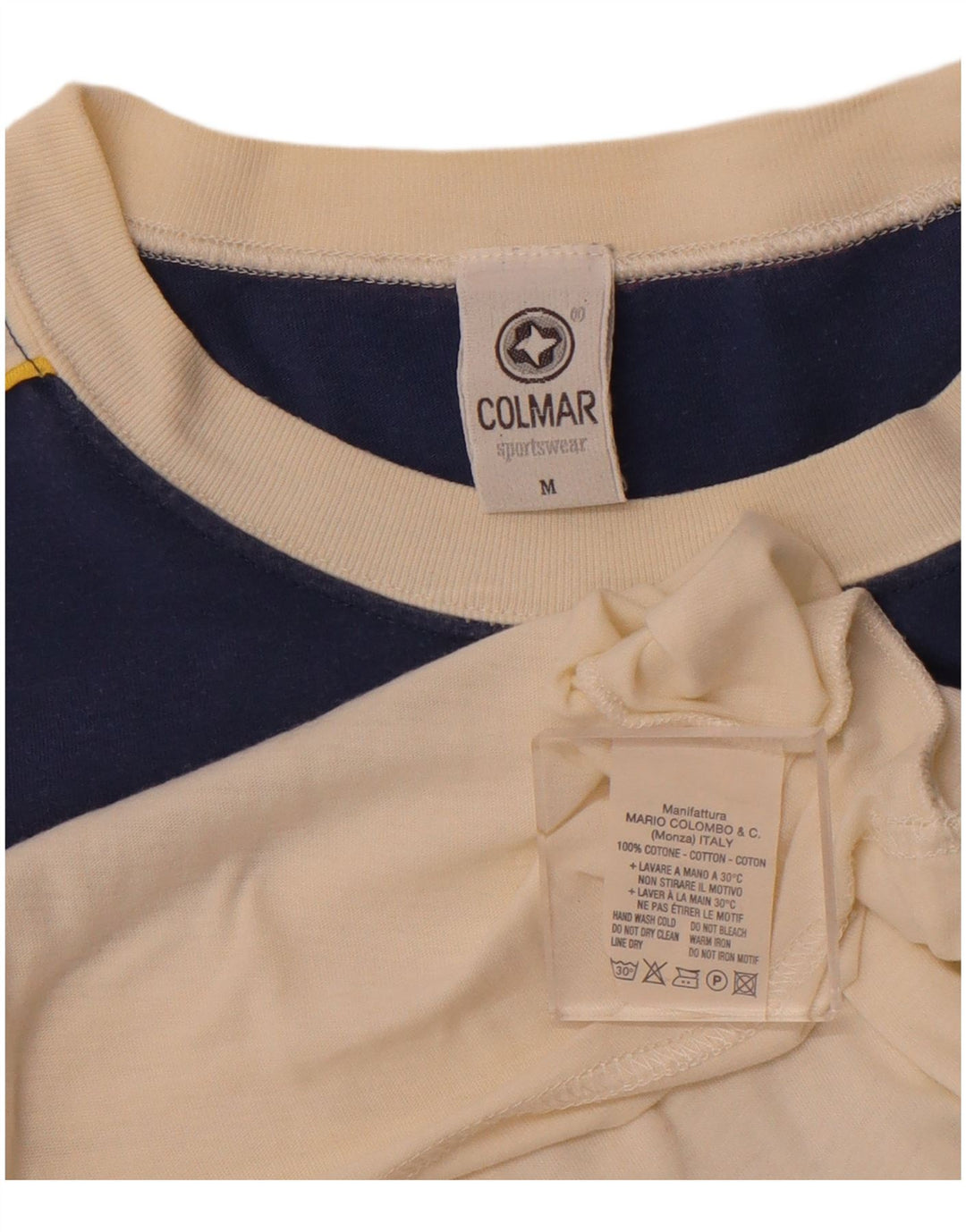 Tricou grafic COLMAR pentru bărbați Top mediu alb din bumbac sport