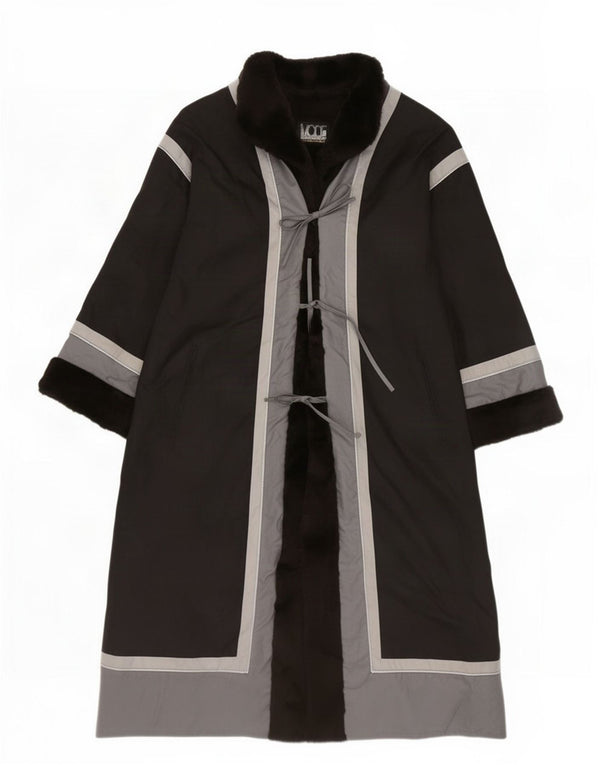Jachetă de vânt supradimensionată vintage pentru femei EU 40 Medium Black Colorblock