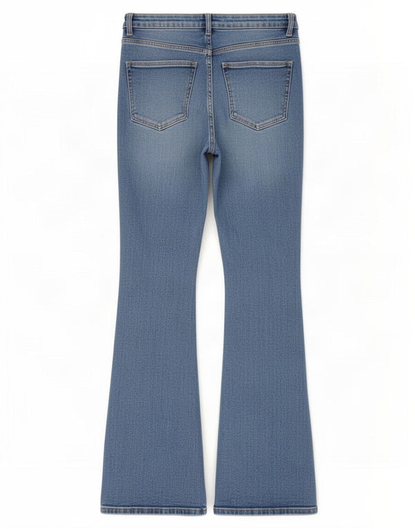 Blugi evazați pentru femei cu talie înaltă Zara EU 36 XS L26 L32 Bumbac albastru