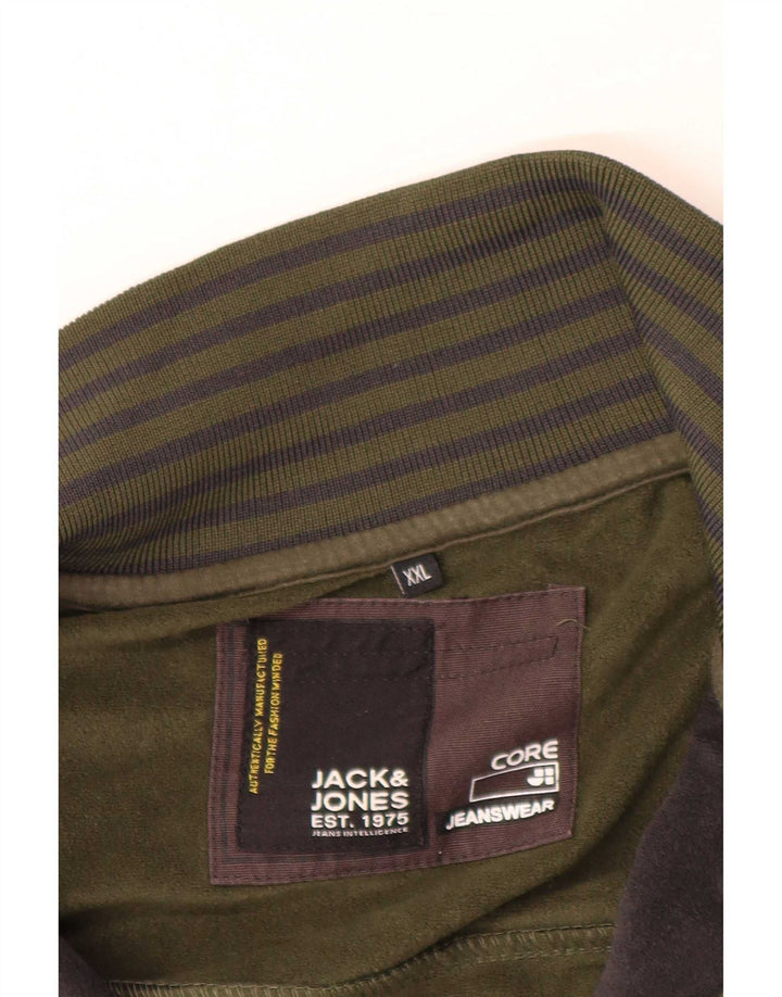 Jack & Jones Jachetă de trening grafică pentru bărbați 2XL Kaki Colorblock