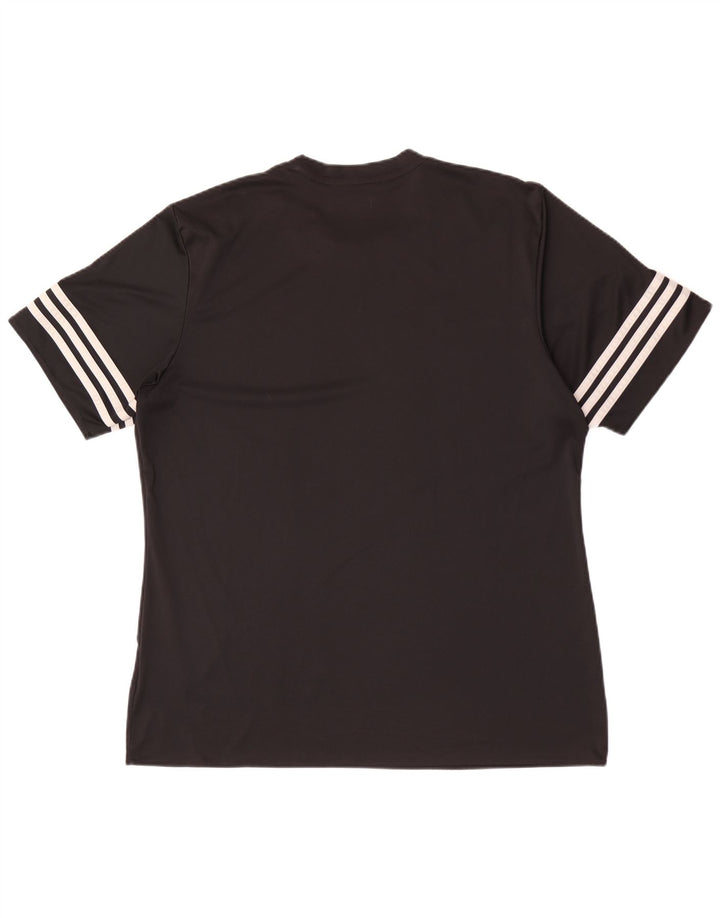 Tricou Adidas Climalite pentru bărbați Top mare din poliester negru