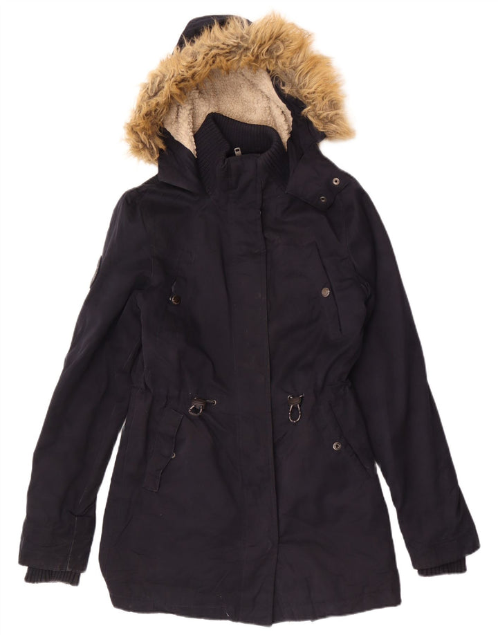 Jachetă parka cu glugă Superdry pentru femei UK 6 XS bleumarin poliester