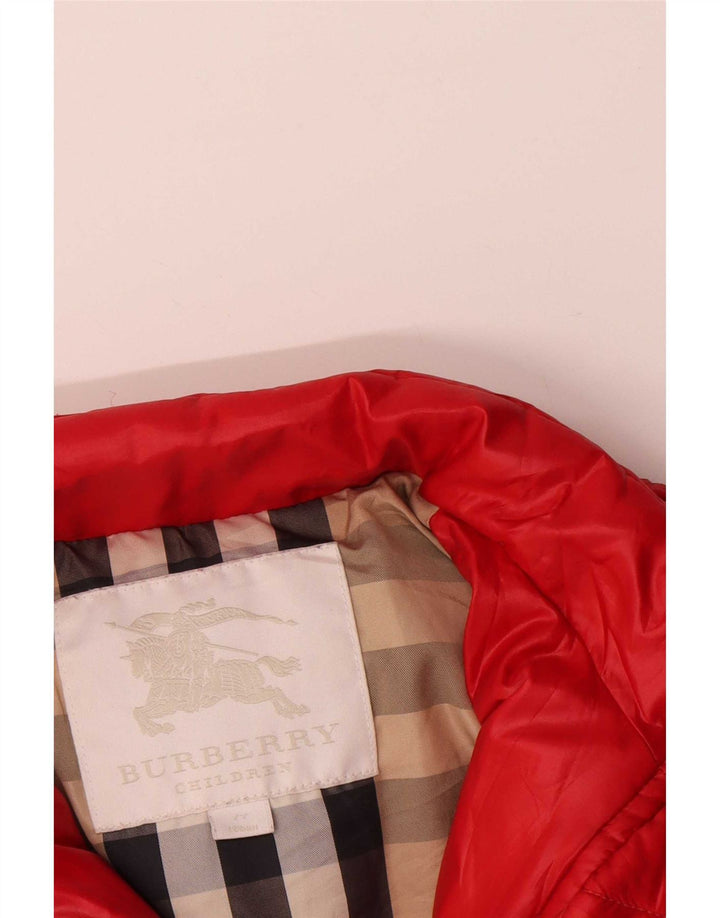 Pleton căptușit pentru fete Burberry 6-7 ani poliamidă roșie