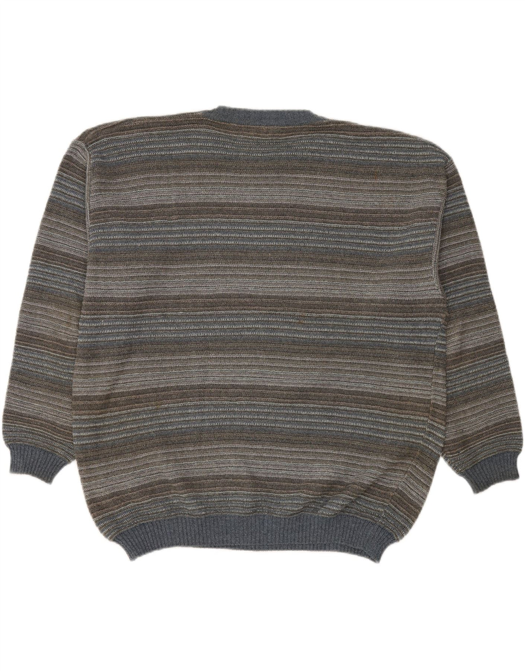 Pulover pentru bărbați cu gât roșu RODES, bumbac cu dungi multicolore 2XL