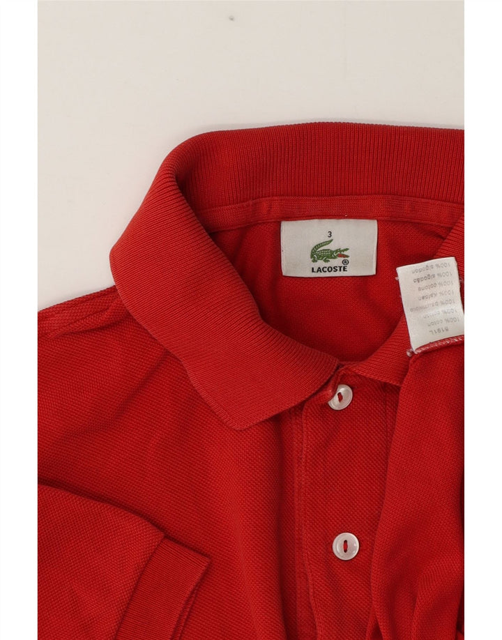 Tricou polo Lacoste pentru bărbați, mărimea 3, bumbac roșu mic