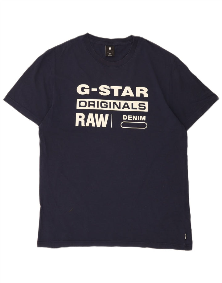 Tricou grafic pentru bărbați G-Star Top mediu din bumbac bleumarin