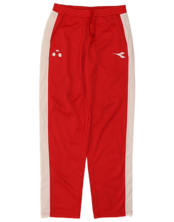 Pantaloni de trening Diadora pentru bărbați, roșu mediu, poliester color bloc