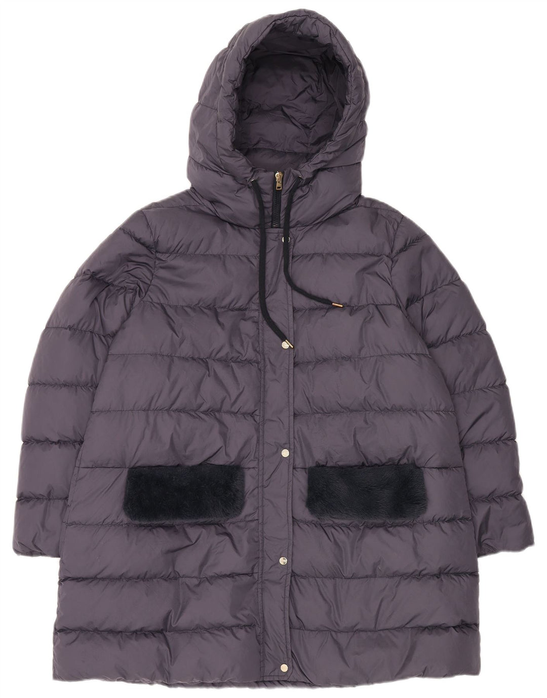 Palton căptușit cu glugă supradimensionat pentru femei Herno IT 48 XL poliamidă gri