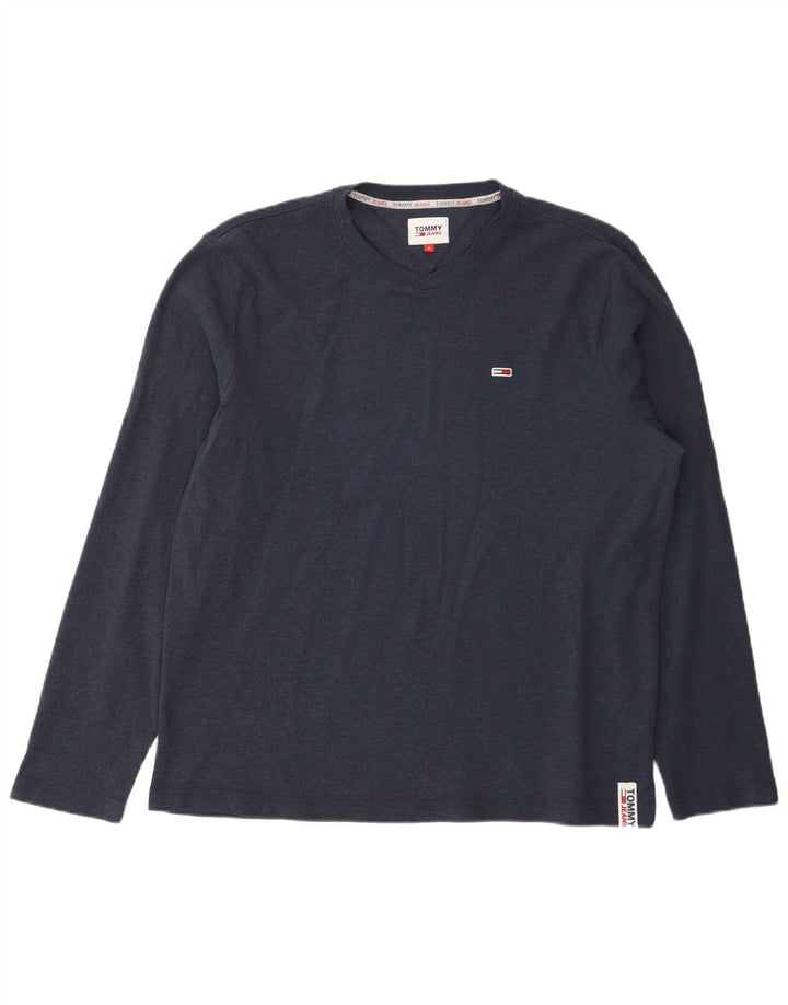 Top pentru bărbați Tommy Hilfiger cu mânecă lungă, XL, bleumarin, bumbac