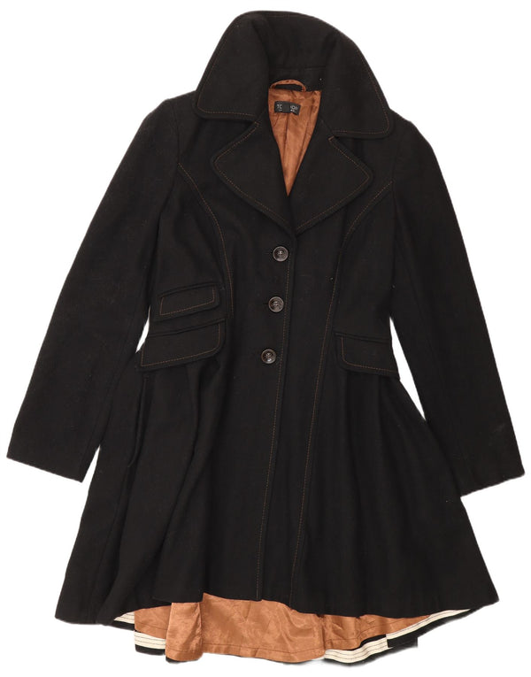 Topshop Jachetă Prințesă Femei UK 12 Medium Lână Neagră