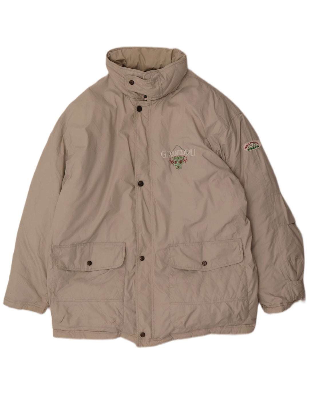 Jachetă căptușită Diadora pentru bărbați, cu tăiere largă, UK 42 XL, poliester gri