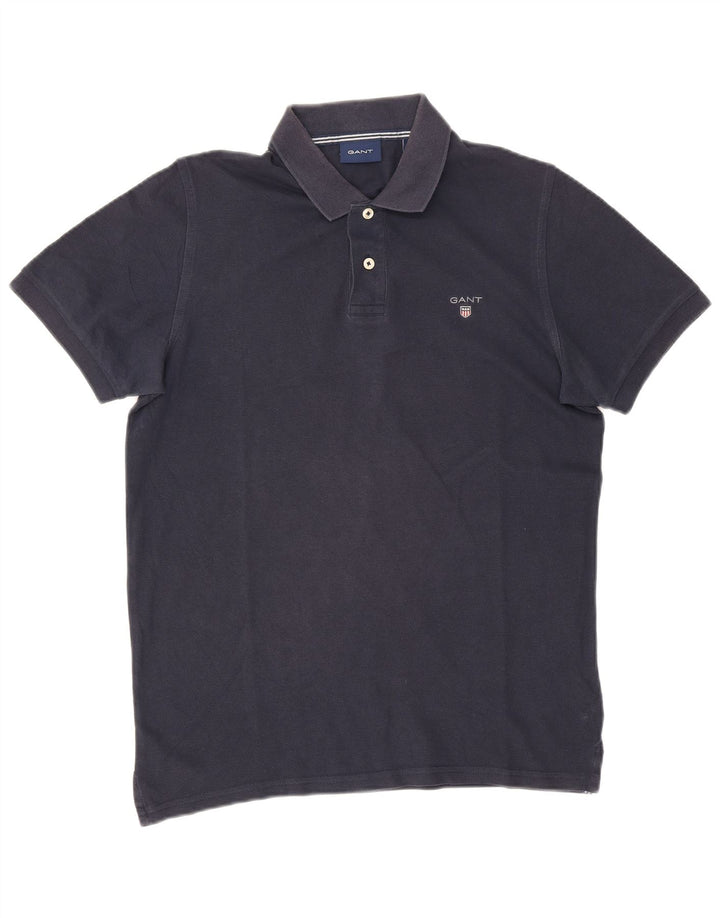 Tricou polo pentru bărbați Gant, bumbac, albastru bleumarin