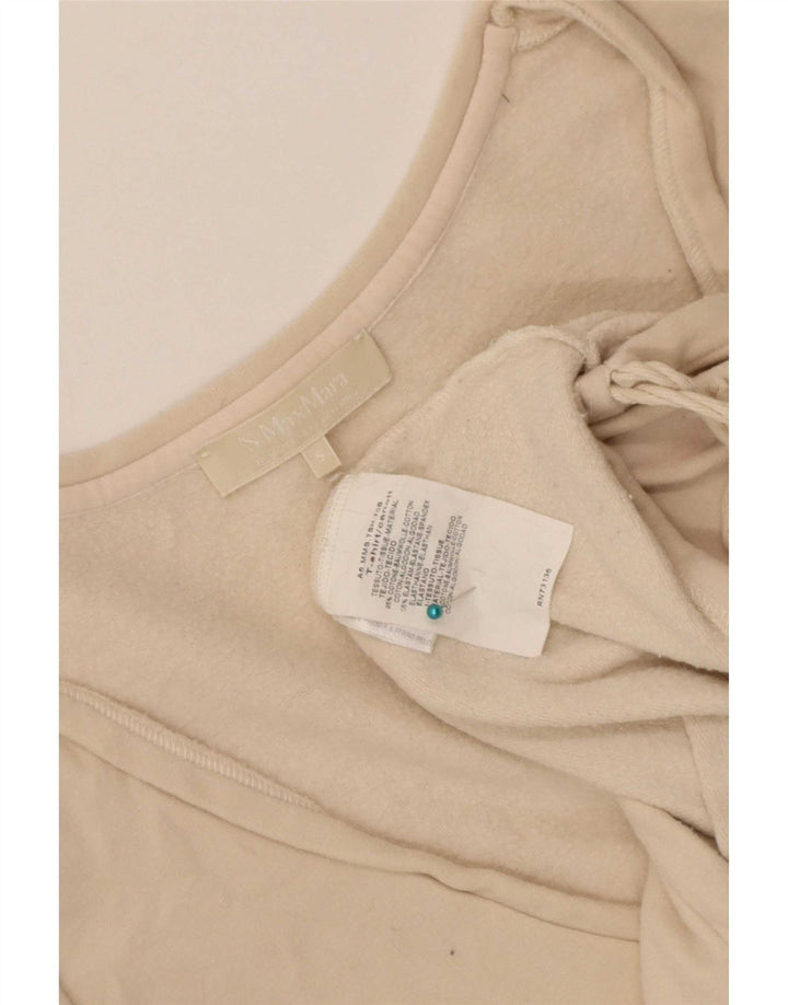 Top femei Max Mara cu mânecă lungă UK 10 mic, bej, bumbac