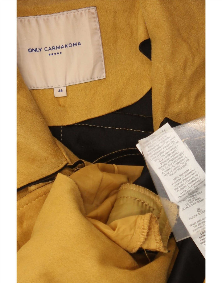 Only Carmakoma Womens Crop Biker Jacket IT 46 Large Galben Poliester