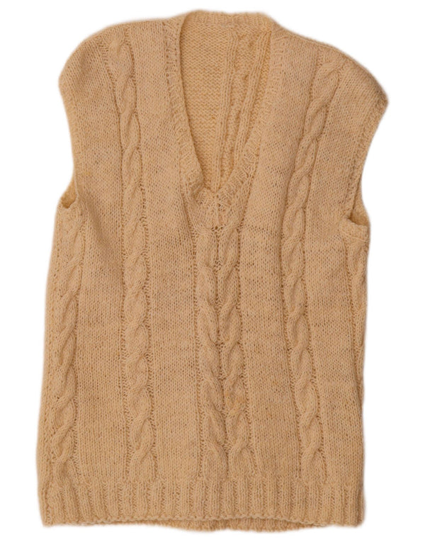 VINTAGE Vestă Tank Top Femei UK 18 XL Bej