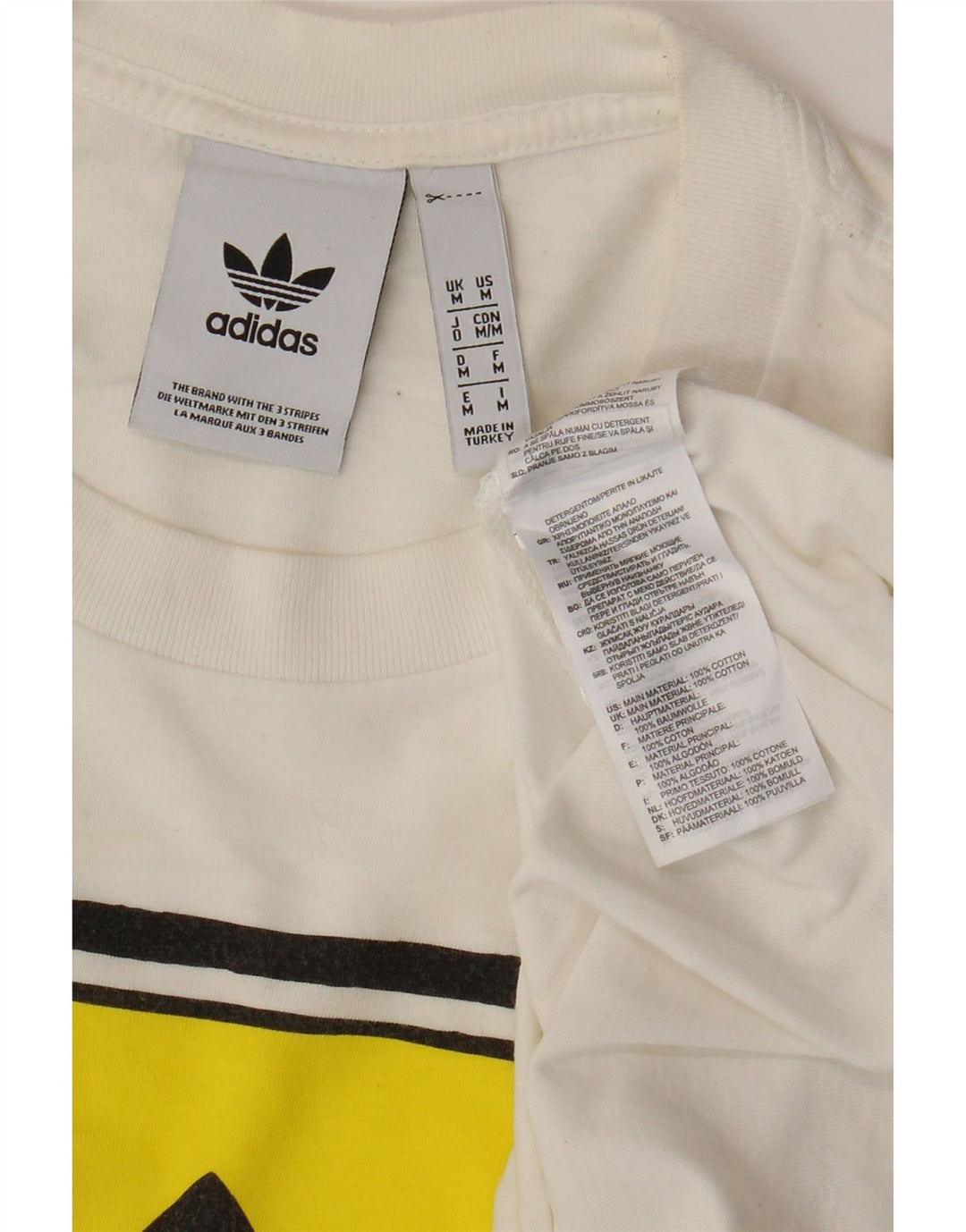 Tricou grafic ADIDAS pentru bărbați Top mediu din bumbac alb
