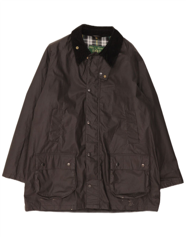 Wikes & Akerman Jachetă pentru bărbați din bumbac cerat UK 42 XL Poliester negru