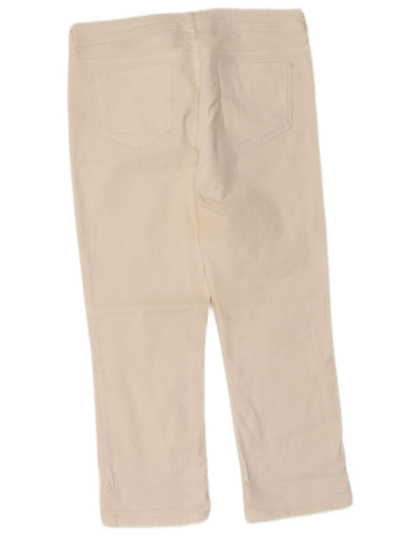 Fat Face Blugi tăiați pentru femei UK 14 Large W34 L24 Bumbac alb