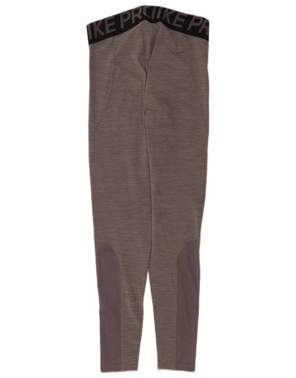 Leggings cu grafică Nike Dri Fit pentru femei UK 12 Gri mediu Colorblock