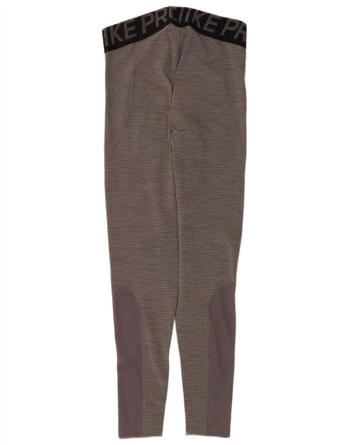 Leggings cu grafică Nike Dri Fit pentru femei UK 12 Gri mediu Colorblock