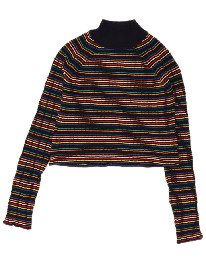 Pulover cu gât țestoasă pentru femei Zara UK 12 Medium, multicolor, cu dungi
