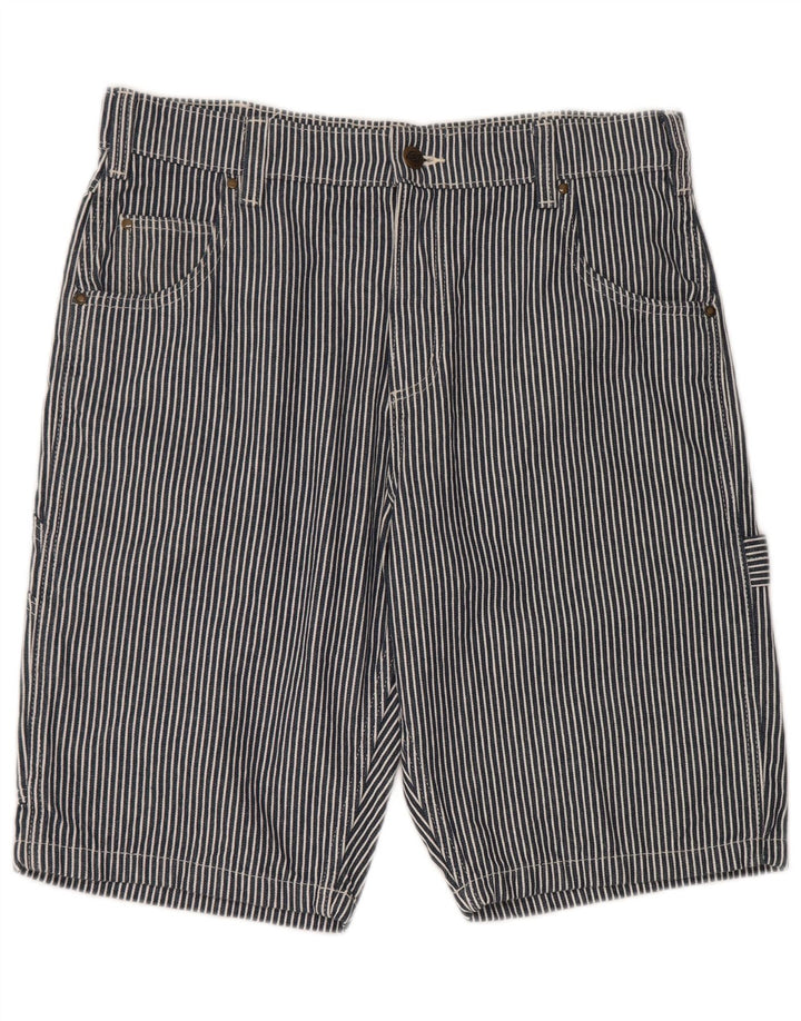 Pantaloni scurți cargo Dickies pentru bărbați W34, mari, albastru, bumbac cu dungi