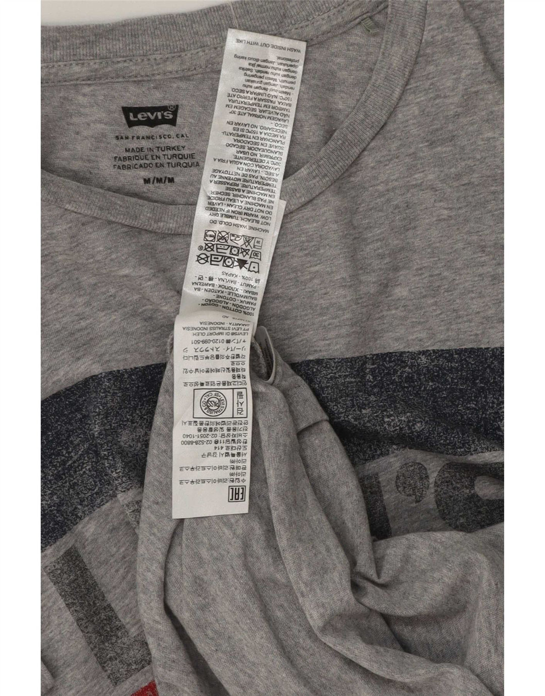 Tricou cu grafic Levi's pentru bărbați Top din bumbac cu pete gri mediu