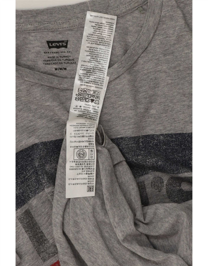Tricou cu grafic Levi's pentru bărbați Top din bumbac cu pete gri mediu