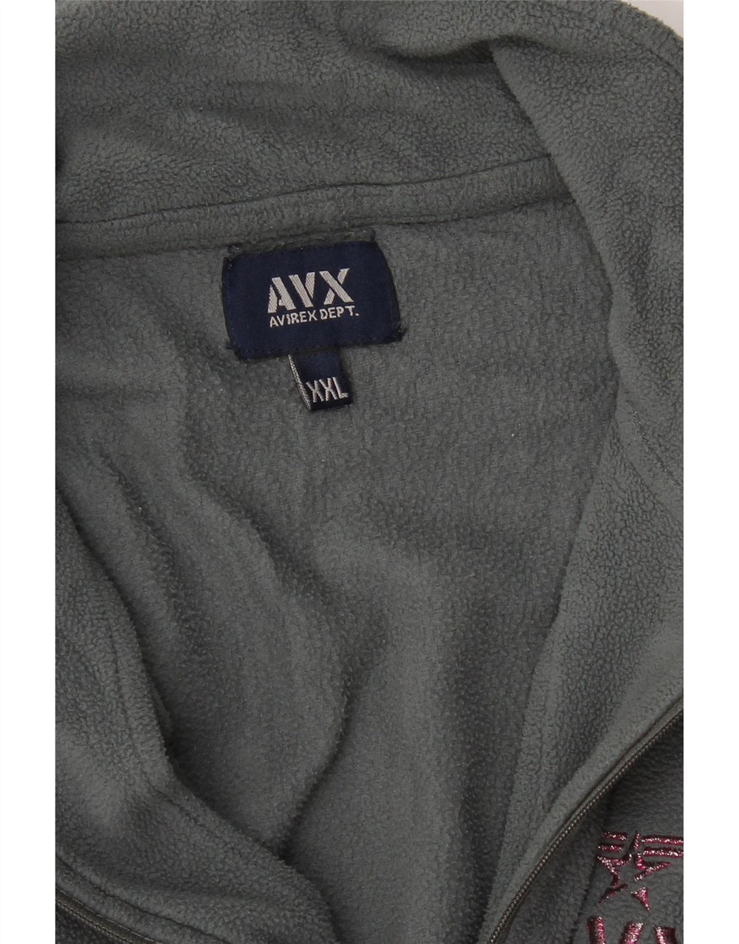 AVIREX Womens Zip Neck Fleece Jumper UK 20 2XL Grey Polyester