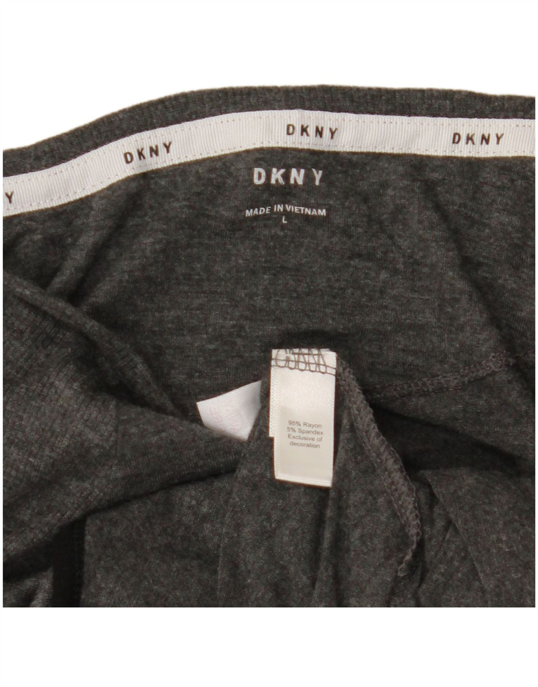 DKNY Top pentru femei cu umăr dezactivat cu mânecă lungă UK 16, mare, raion gri