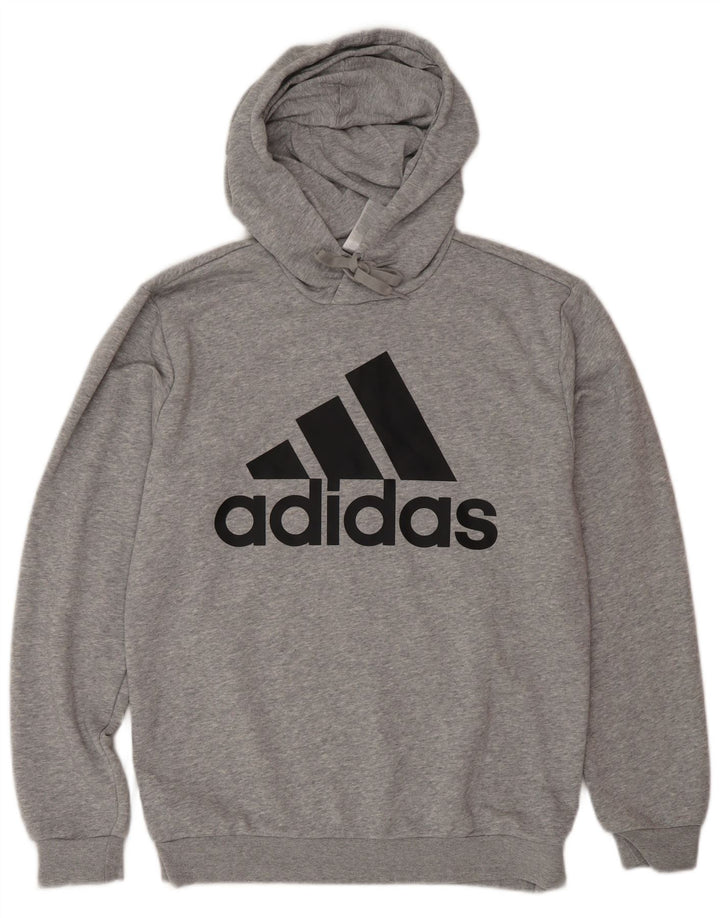 Pulover ADIDAS pentru bărbați, cu capota, gri mic, bumbac