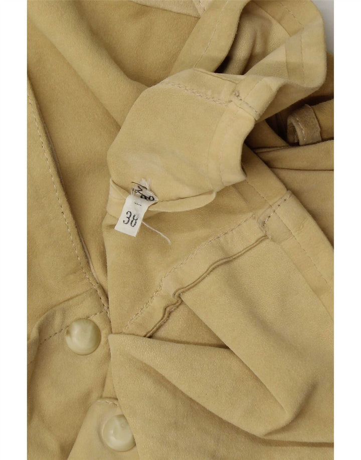 Bluză Vintage pentru femei, supradimensionată, cu mâneci 3/4, din piele intoarsa, EU 38 Galben mediu