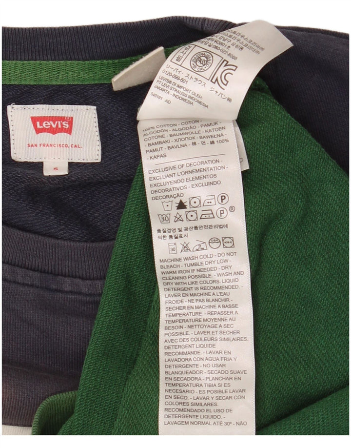 Pulover cu grafică Levi's pentru bărbați, bumbac color bloc verde mic