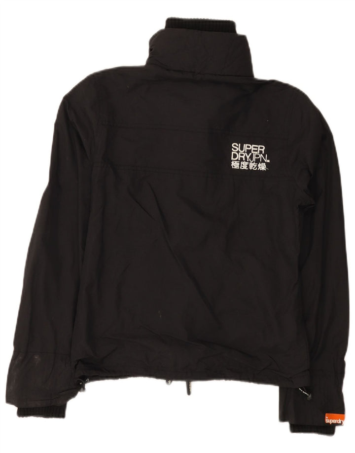 Jachetă de ploaie grafică Superdry pentru femei UK 6 XS Nylon negru