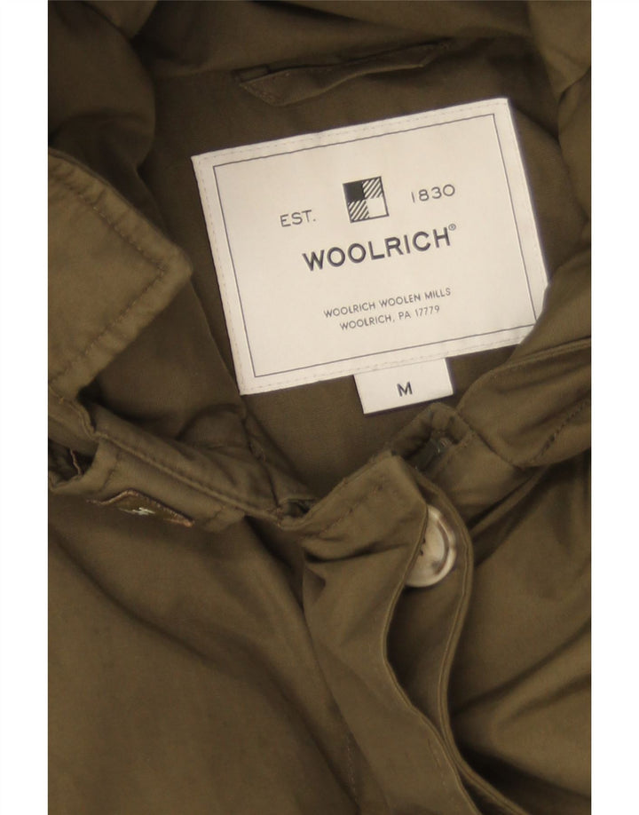 Jachetă parka cu glugă Woolrich pentru femei UK 14, bumbac kaki mediu
