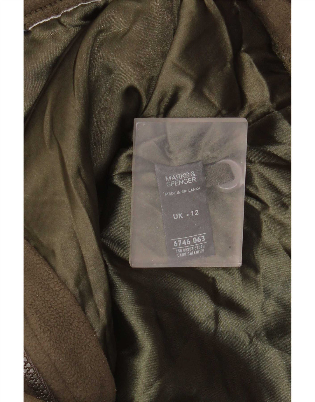 Jachetă fleece pentru femei Marks & Spencer UK 12 Poliester verde mediu