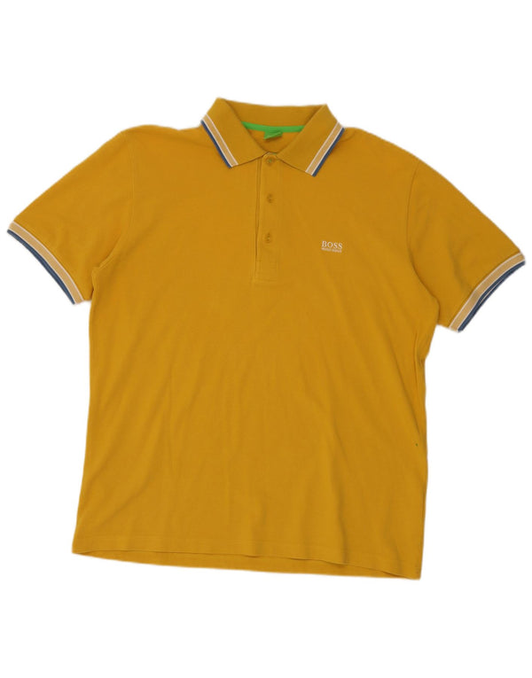 Tricou polo pentru bărbați Hugo Boss, bumbac galben XL