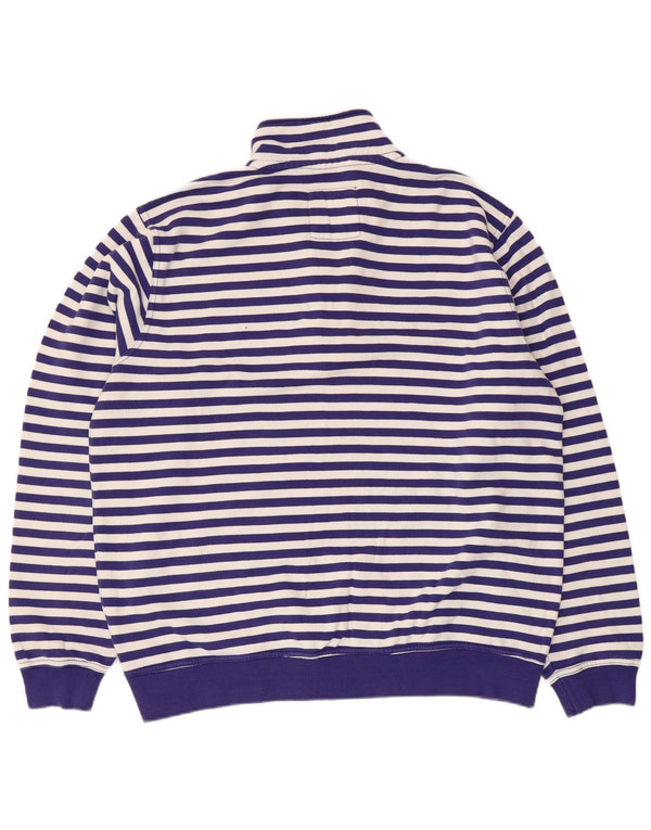 Crew Clothing Hanorac pentru bărbați cu fermoar și gât Jumper XL Bumbac cu dungi violet
