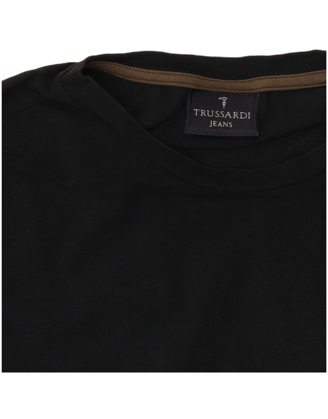 TRUSSARDI JEANS Tricou grafic pentru bărbați Top, mediu, negru, bumbac