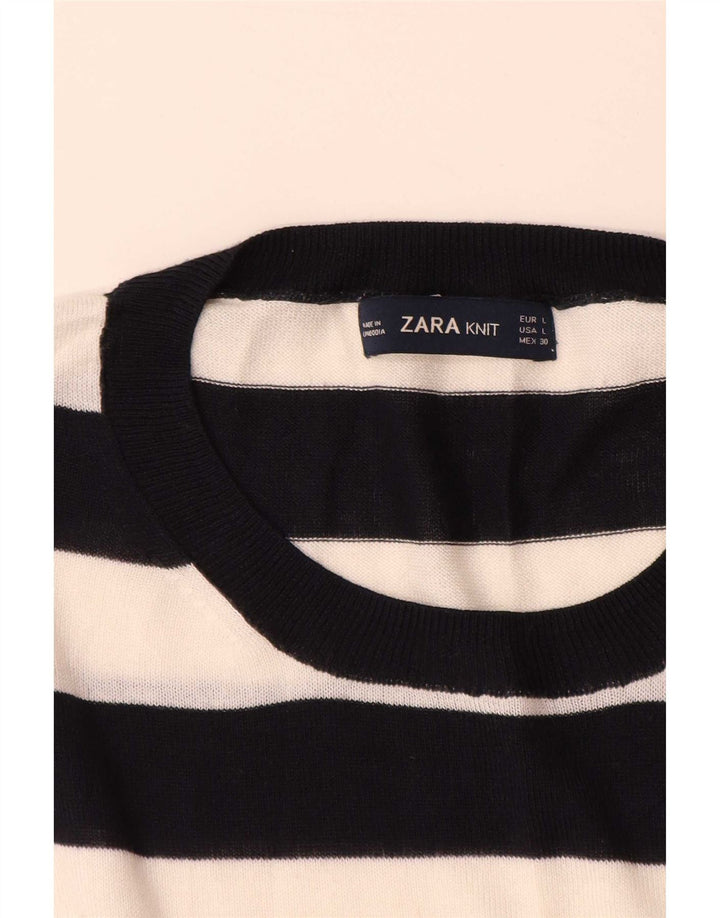 Pulover pentru damă Zara, cu gât turnut, mare, cu dungi multicolore