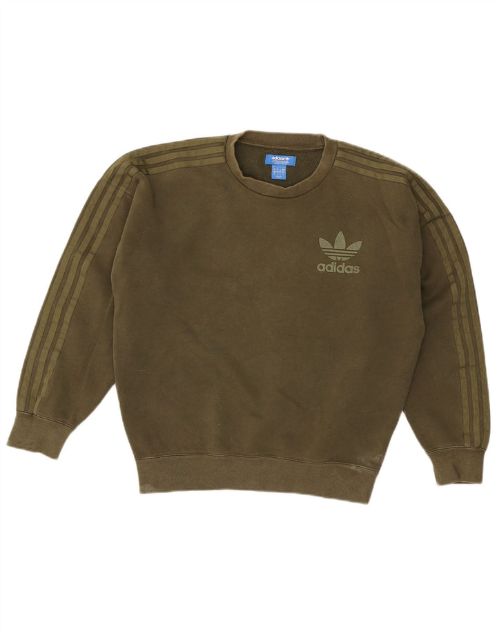 Hanorac pentru bărbați Adidas Jumper Mic Kaki Bumbac