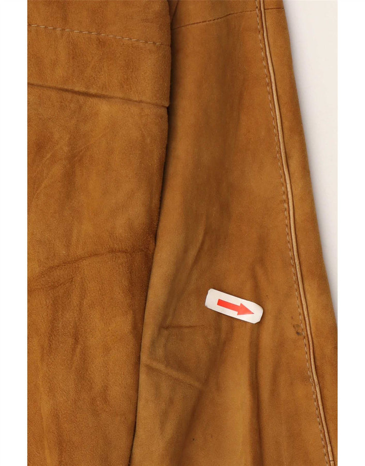 Bomber Vintage pentru bărbați din piele intoarsa UK 36 Mic Bej