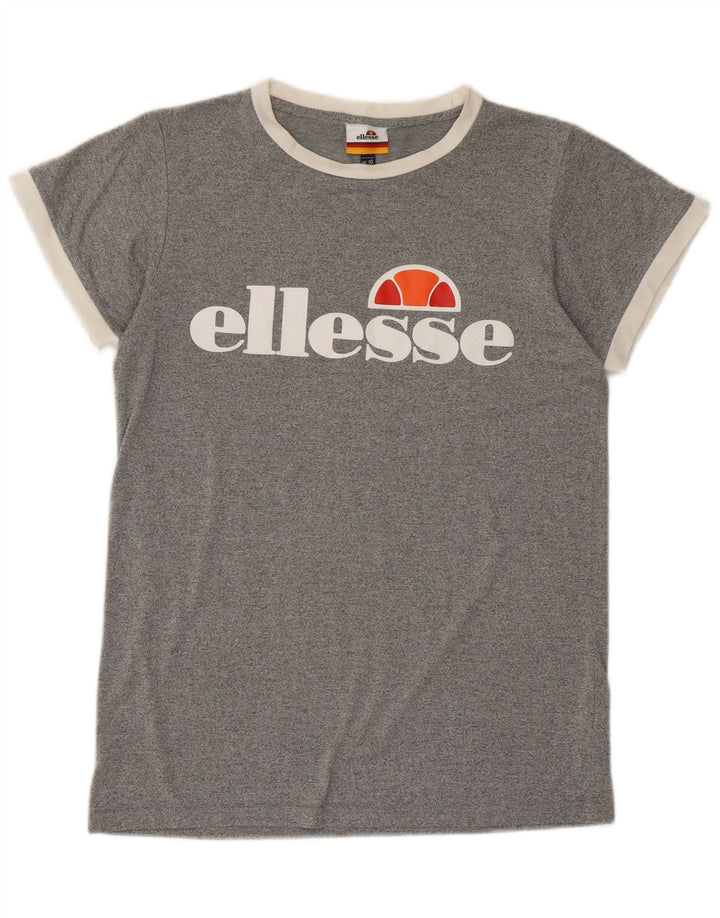 Tricou cu grafică Ellesse pentru femei Top UK 10 Small, gri, poliester cu pete